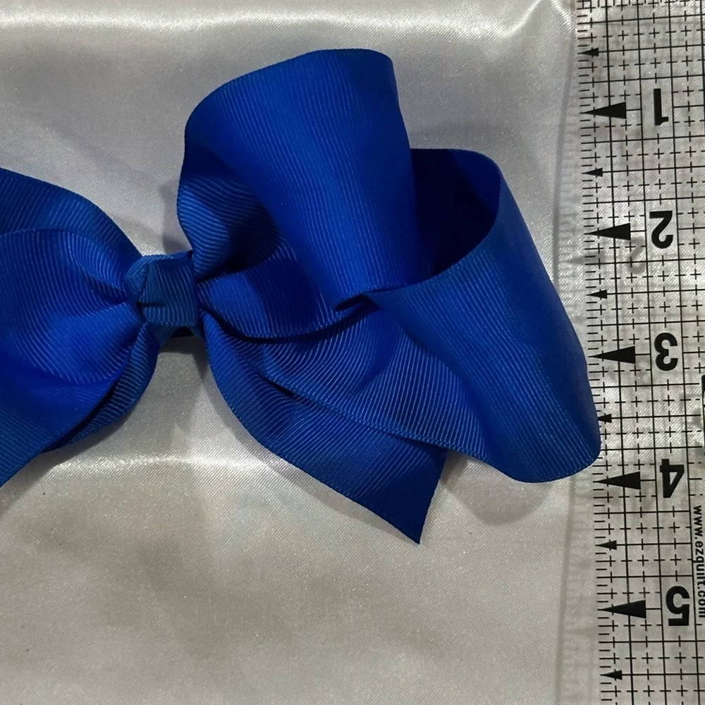 TWO Royal Blue Grosgrain Hair Bows for Kids -bundle w/ others & save on shipping